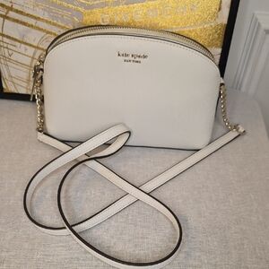 Kate Spade Cream Crossbody Bag with Gold Chain